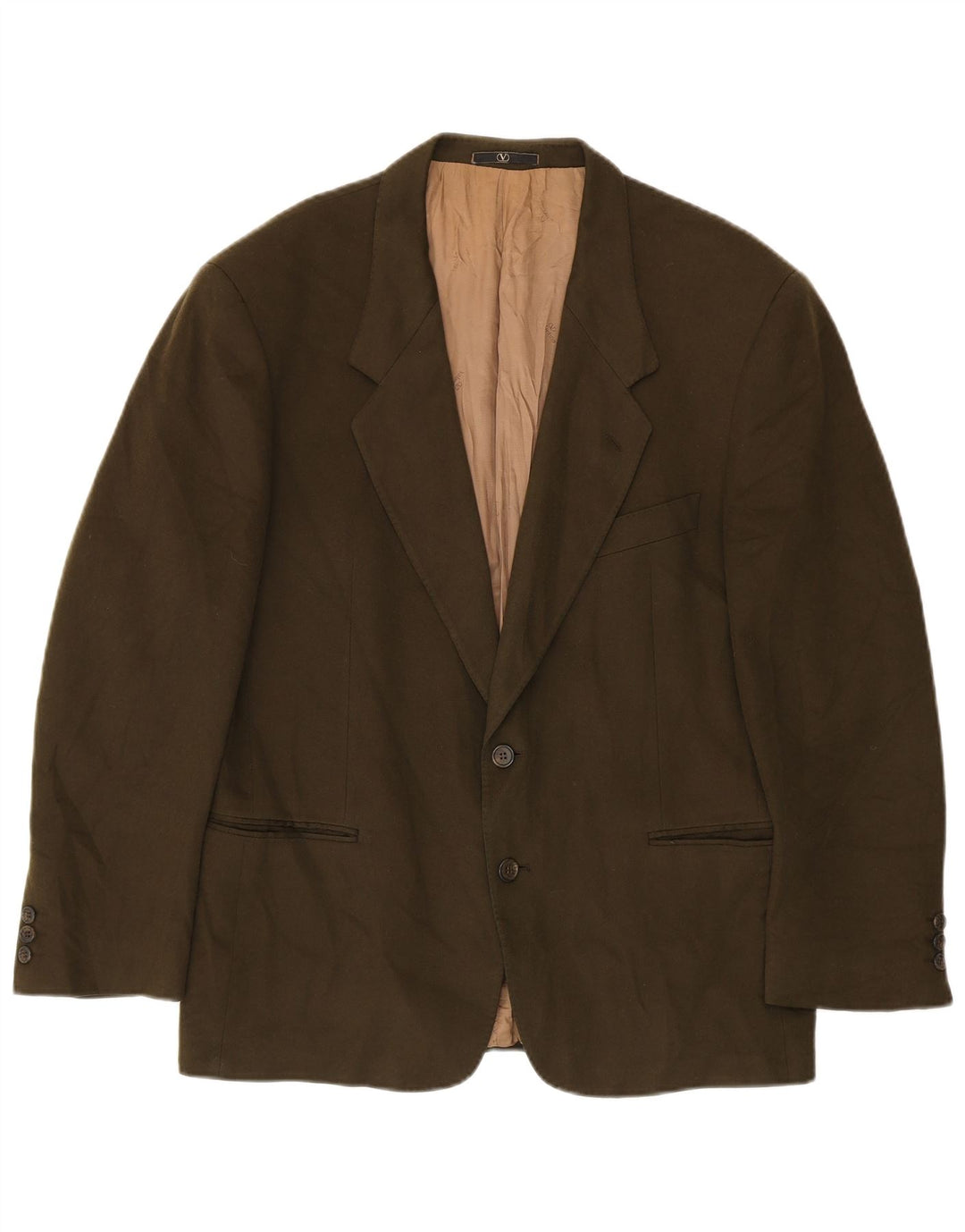 Chaqueta tipo blazer de 2 botones para hombre Valentino UK 38 Lana virgen caqui mediana
