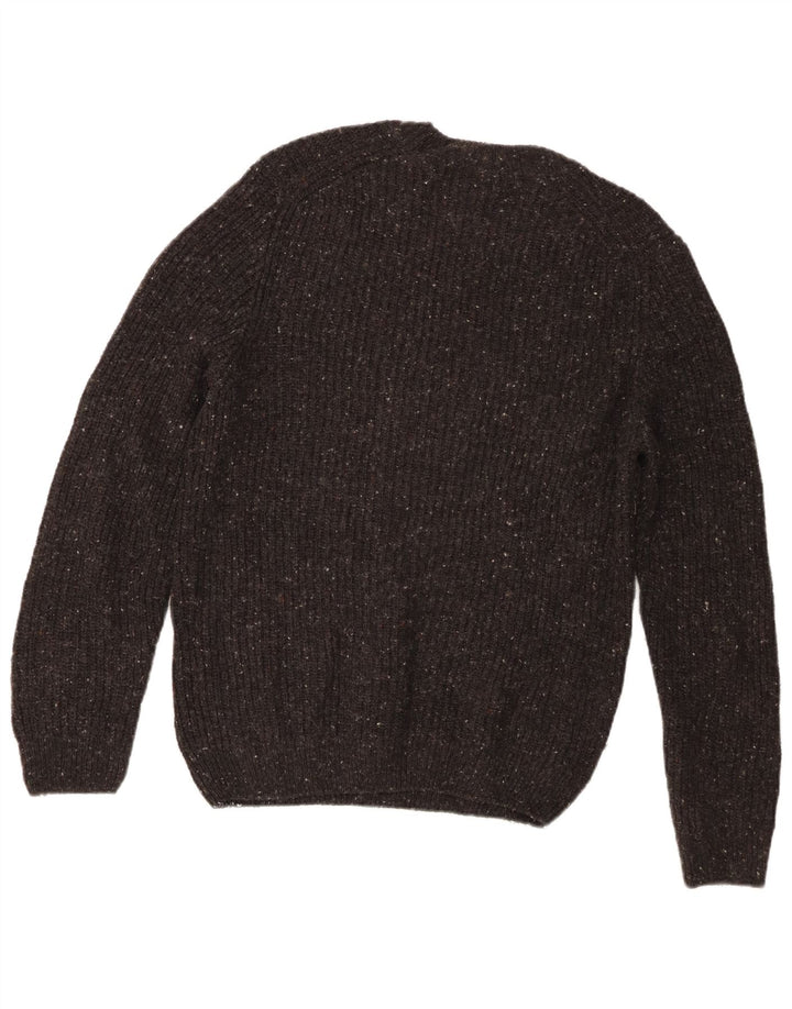 Zara Hombre Jersey De Cuello Redondo De Lana Moteada Gris Medio