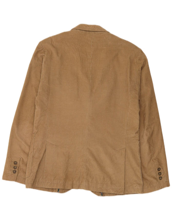 Zara Chaqueta tipo blazer de pana con 2 botones para hombre Reino Unido 40 Grande Algodón marrón