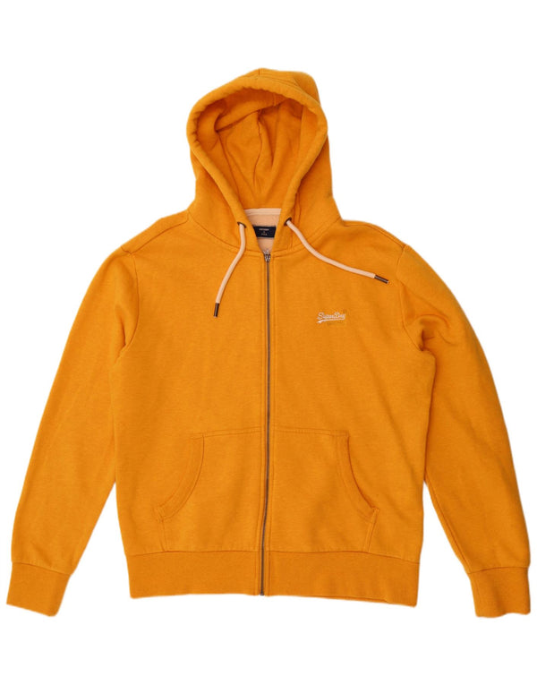 Superdry Sudadera con capucha y cremallera gráfica para hombre 2XL Algodón amarillo
