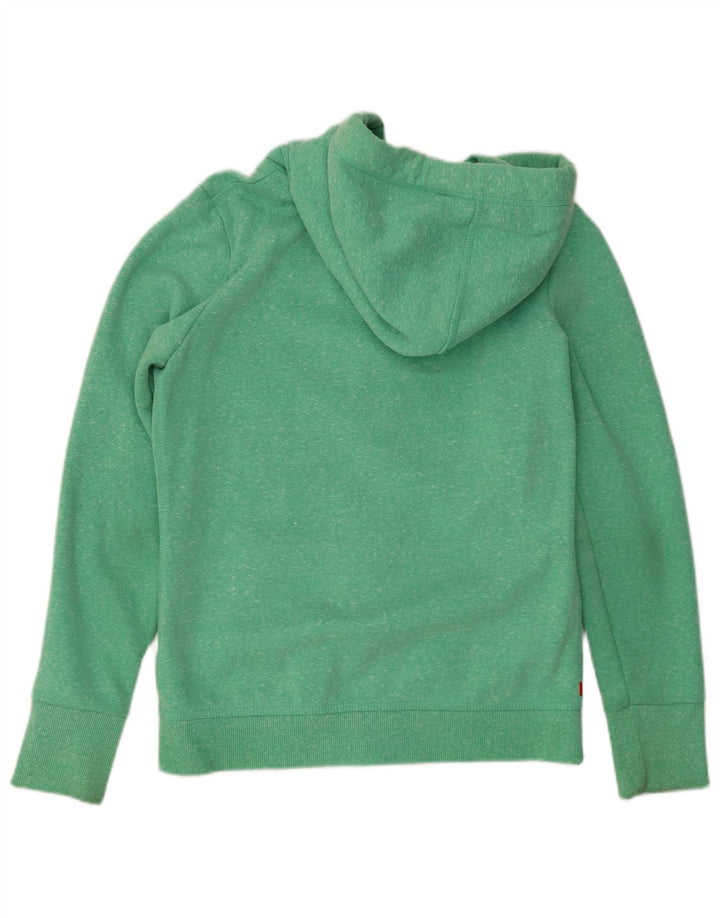 SUPERDRY Suéter con capucha y cremallera para mujer UK 40 Grande Poliéster moteado verde
