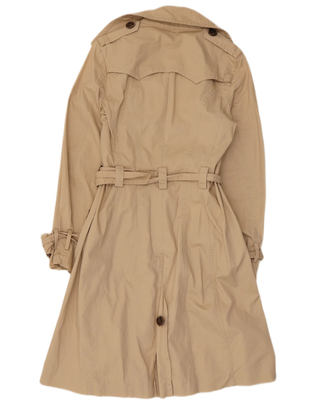 Zara Mujer Gabardina UK 10 Small Algodón Beige