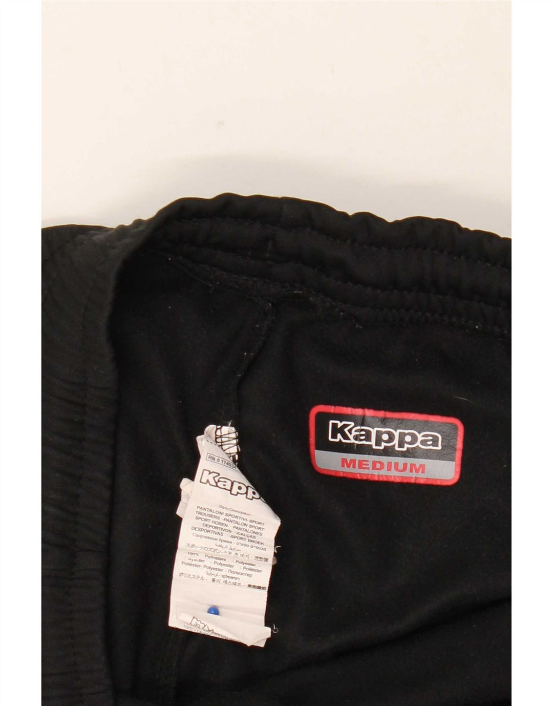 Kappa Hombre Pantalones De Chándal Gráficos Poliéster Negro Mediano