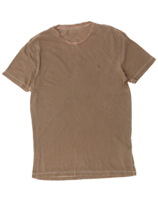 All Saints - Camiseta de corte regular para hombre, talla pequeña, algodón marrón
