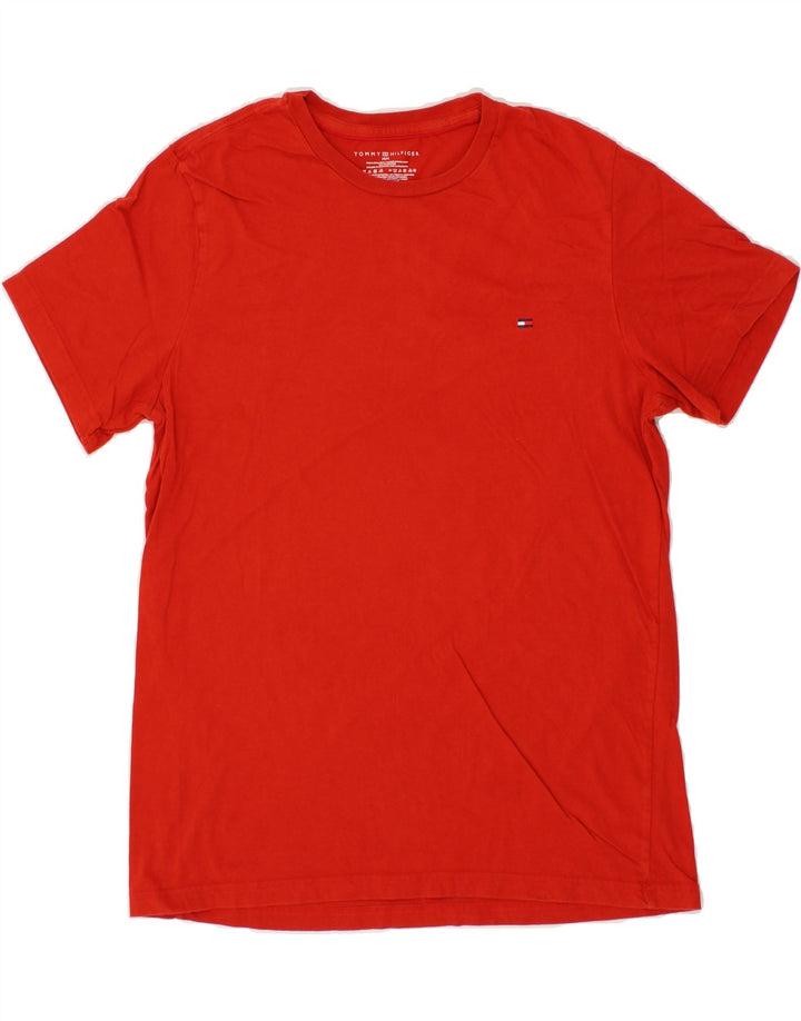 TOMMY HILFIGER Mens T-Shirt Top Medium Red Cotton Vintage Tommy Hilfiger and Second-Hand Tommy Hilfiger from Messina Hembry 