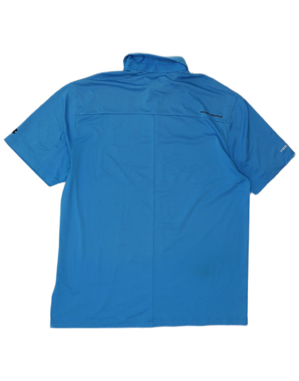 Under Armour Mens Heat Gear Polo Shirt XL Blue