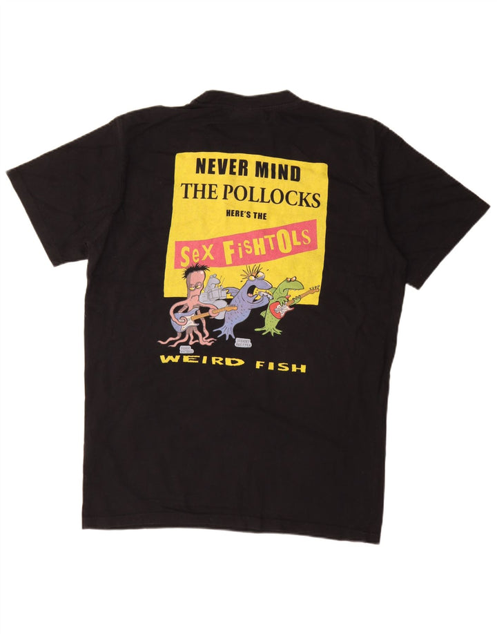 Weird Fish - Camiseta gráfica para hombre, talla mediana, algodón negro
