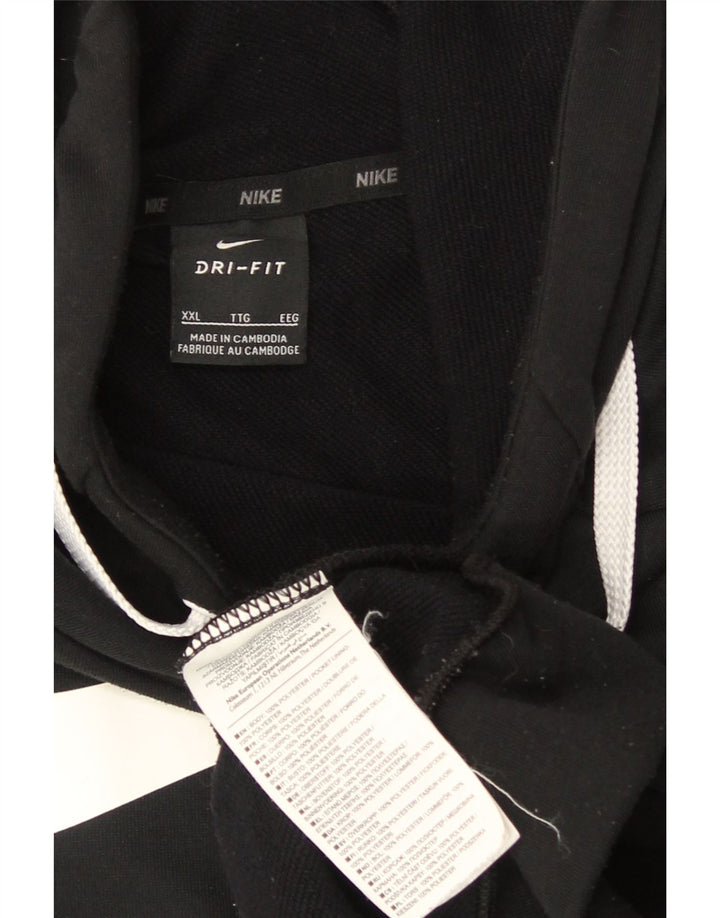 Nike Dri Fit Graphic Sudadera con capucha para hombre, talla 2XL, poliéster negro