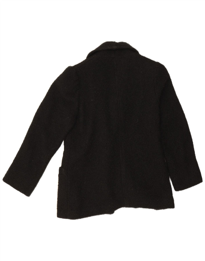 Vintage mujer doble pecho Blazer chaqueta Reino Unido 12 medio negro