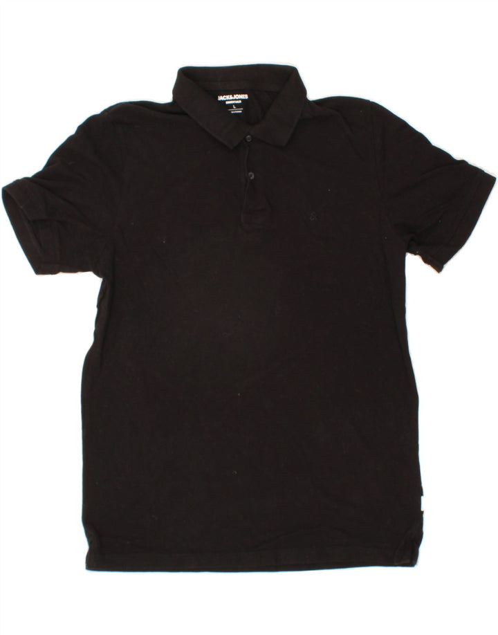 JACK & JONES Mens Polo Shirt Large Black Cotton Vintage Jack & Jones and Second-Hand Jack & Jones from Messina Hembry 