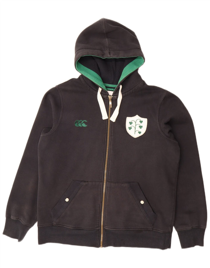 CANTERBURY Suéter con capucha y cremallera para hombre Grande Algodón negro