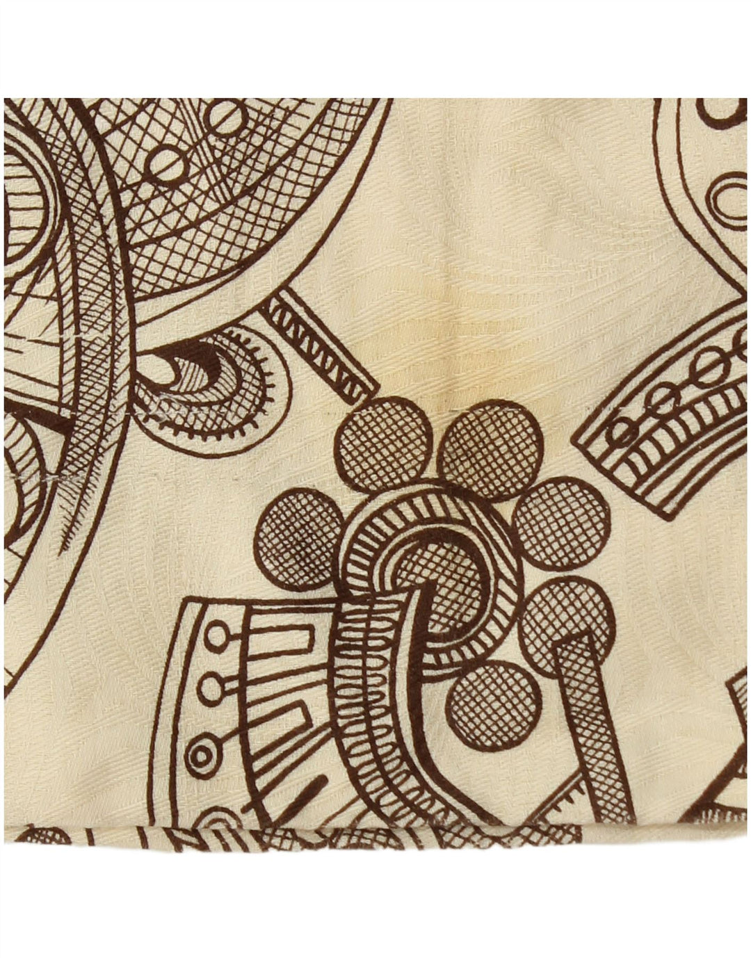 Pantalones casuales vintage con corte de bota y patrón abstracto para mujer W26 L28 Beige