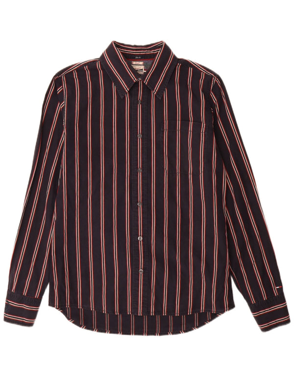 Camisa Tommy Hilfiger Hombre Graphic Slim Fit Algodón A Rayas Azul Marino Pequeño