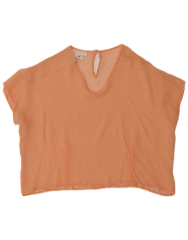 Blusa corta vintage para mujer Top IT 44 Seda naranja mediana