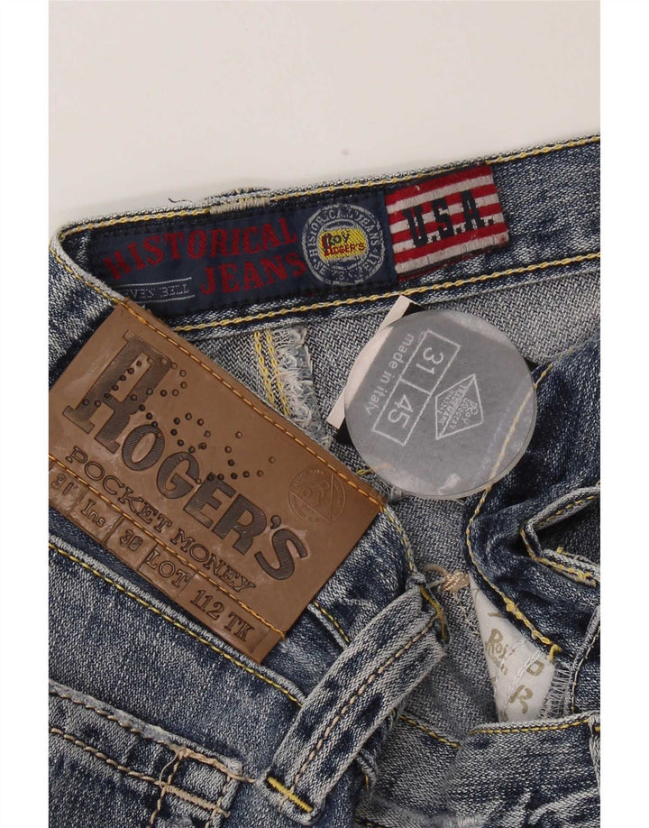 Roy Rogers Vaqueros rectos desgastados para hombre W31 L33 Algodón azul