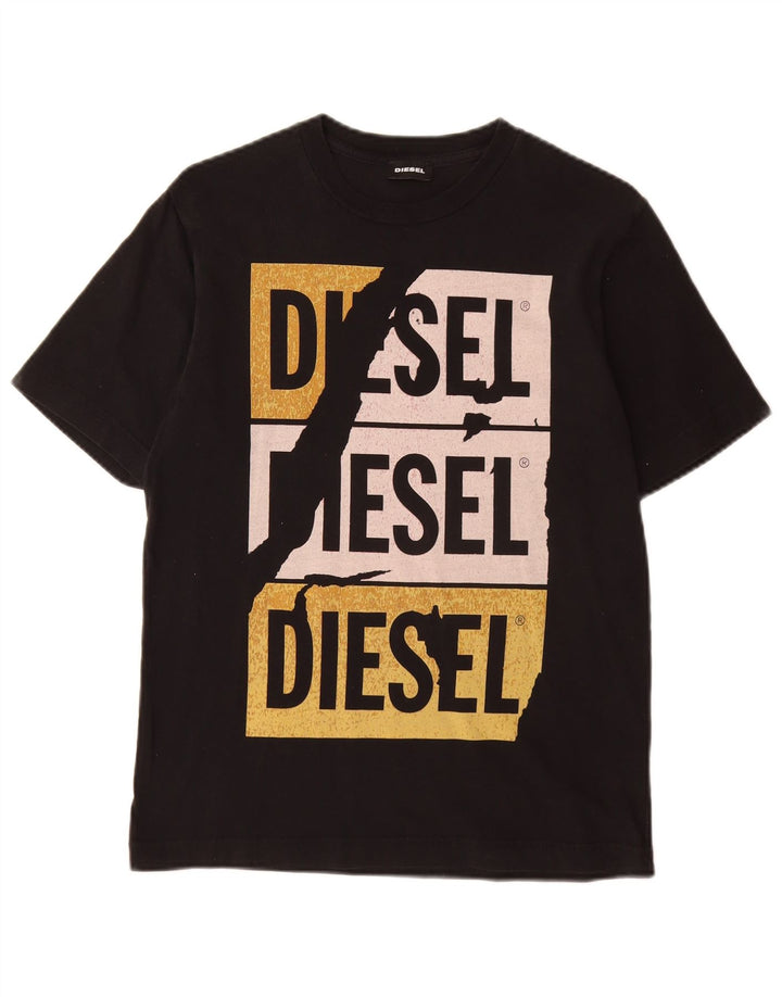 DIESEL Camiseta gráfica para niño 11-12 años Negro