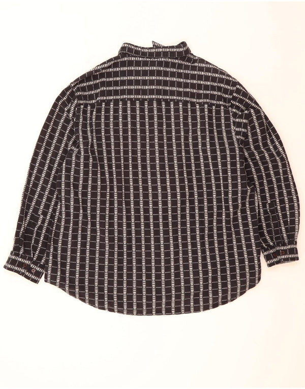 Camisa vintage para hombre talla 47/48 2XL azul marino cheque algodón