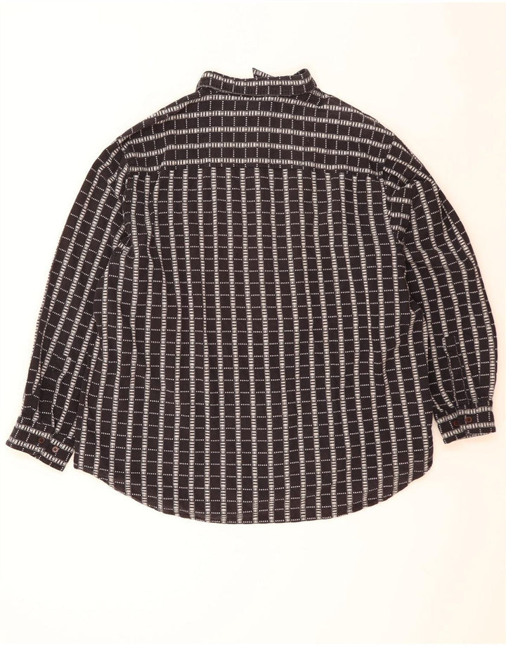 Camisa vintage para hombre talla 47/48 2XL azul marino cheque algodón