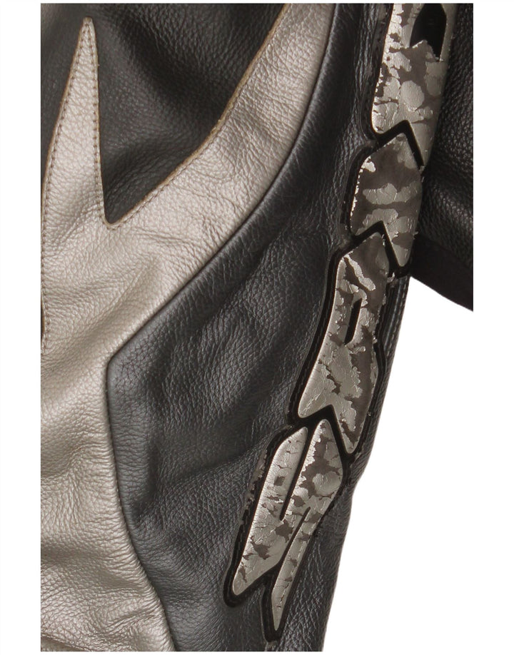 Spidi - Juego de 2 piezas para motocicleta para hombre, talla 48, piel negra mediana