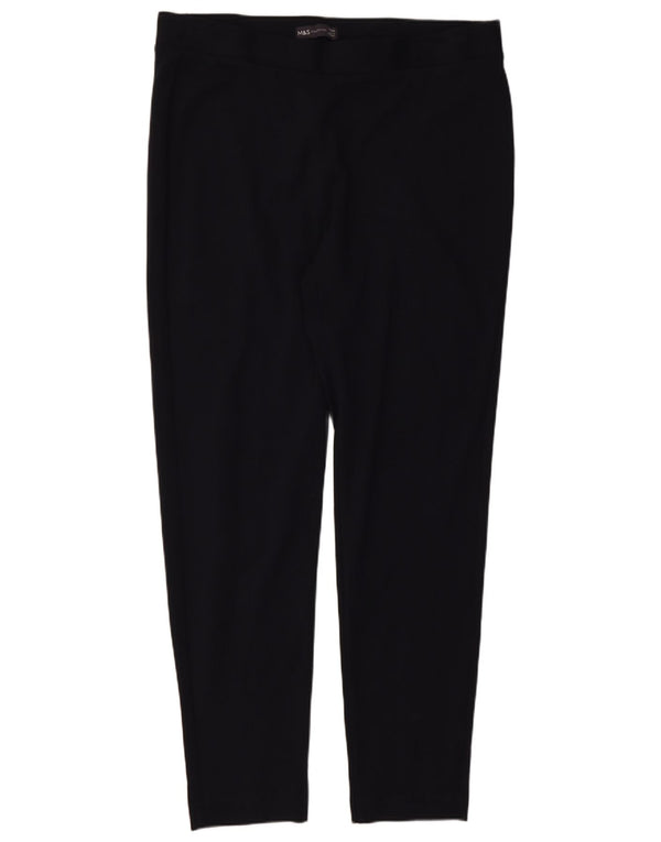 Marks & Spencer Pantalones informales ajustados para mujer UK 40 Large W34 L27 Negro