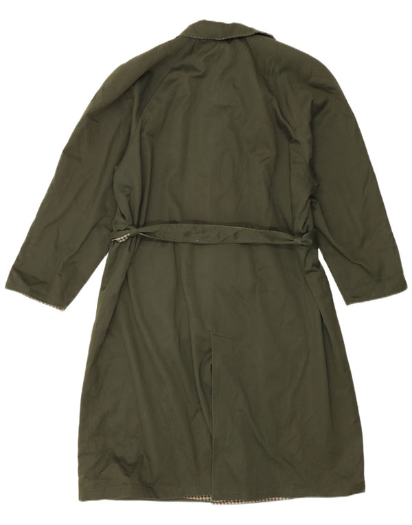 Gabardina reversible vintage para mujer IT 46 Poliéster a cuadros verdes grandes