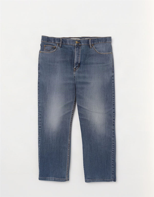 Marks & Spencer Jeans recortados regulares para hombre W38 L25 Algodón azul