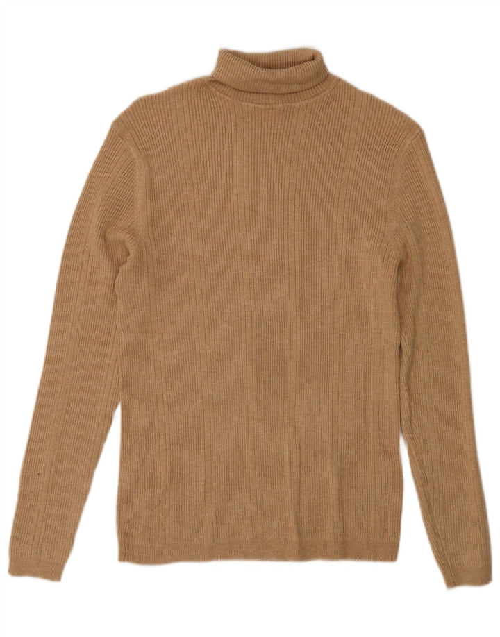 Marks & Spencer Jersey con cuello vuelto para mujer UK 10 Small Viscosa beige