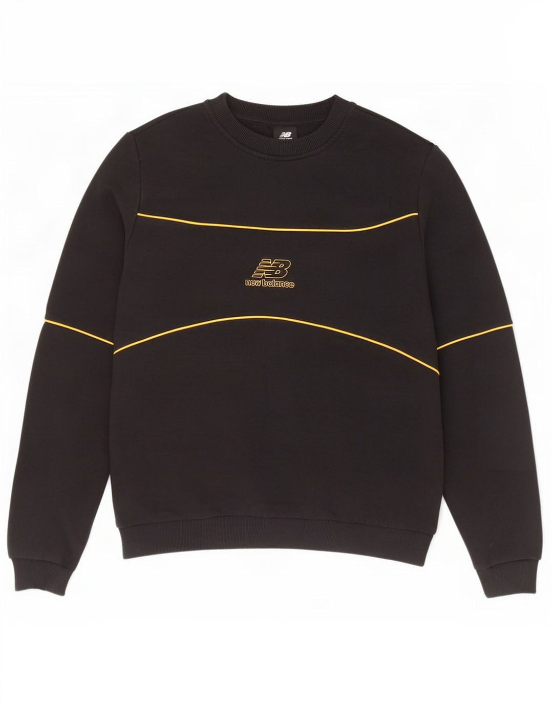 New Balance Hombre Sudadera Jumper Small Negro Rayas Algodón