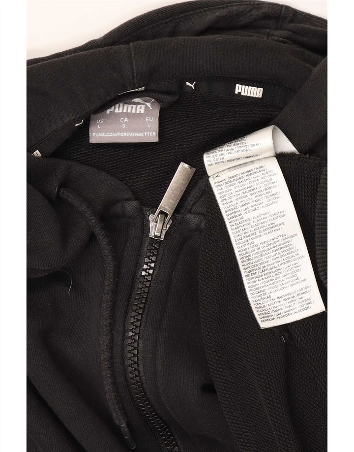 Puma Sudadera con capucha y cremallera para hombre, talla grande, algodón negro