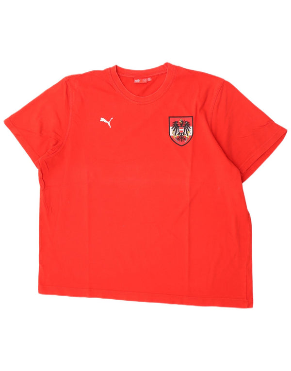 Puma Camiseta gráfica para hombre Top 2XL Algodón rojo