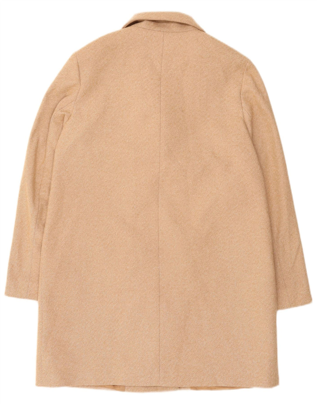 Zara Mujer Abrigo Cruzado UK 44 Poliéster Beige Medio