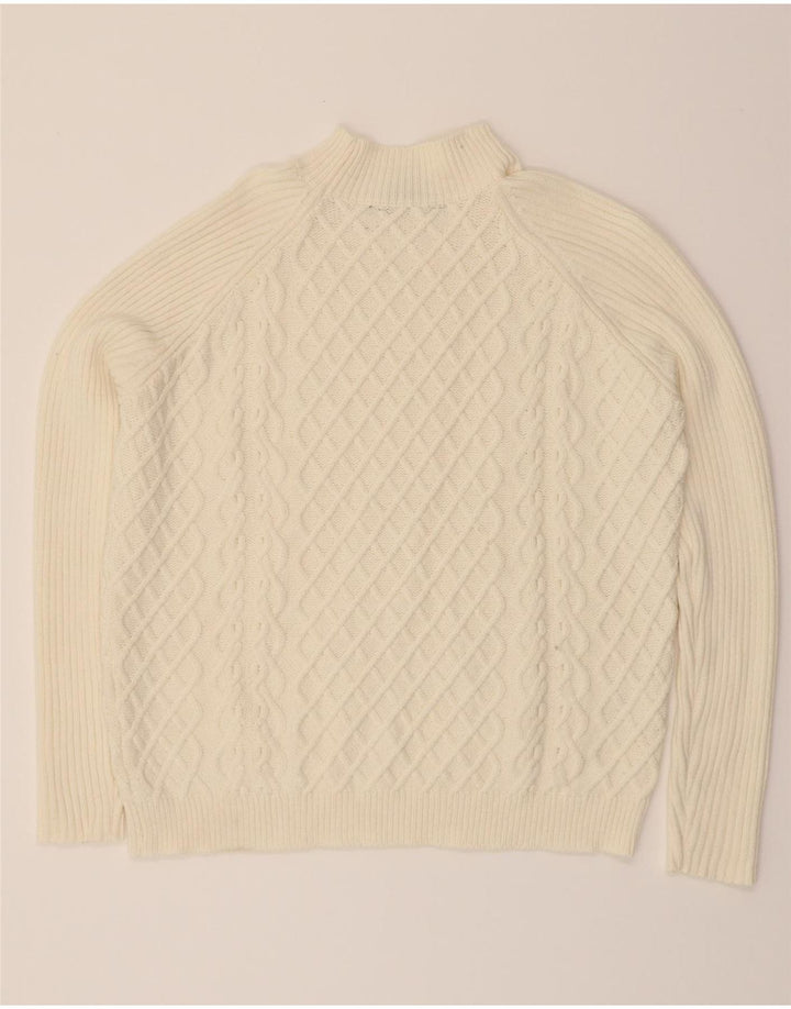 BCBGMAXAZRIA Womens Turtle Neck Jumper Sweater UK 14 Medium White Vintage BCBGMAXAZRIA and Second-Hand BCBGMAXAZRIA from Messina Hembry 