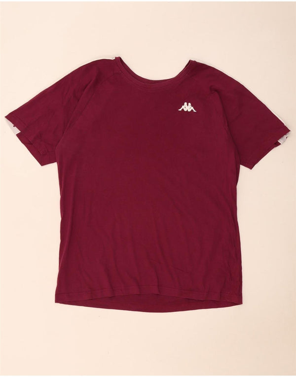 Kappa Hombre Camiseta Gráfica Top Grande Borgoña Colorblock Algodón