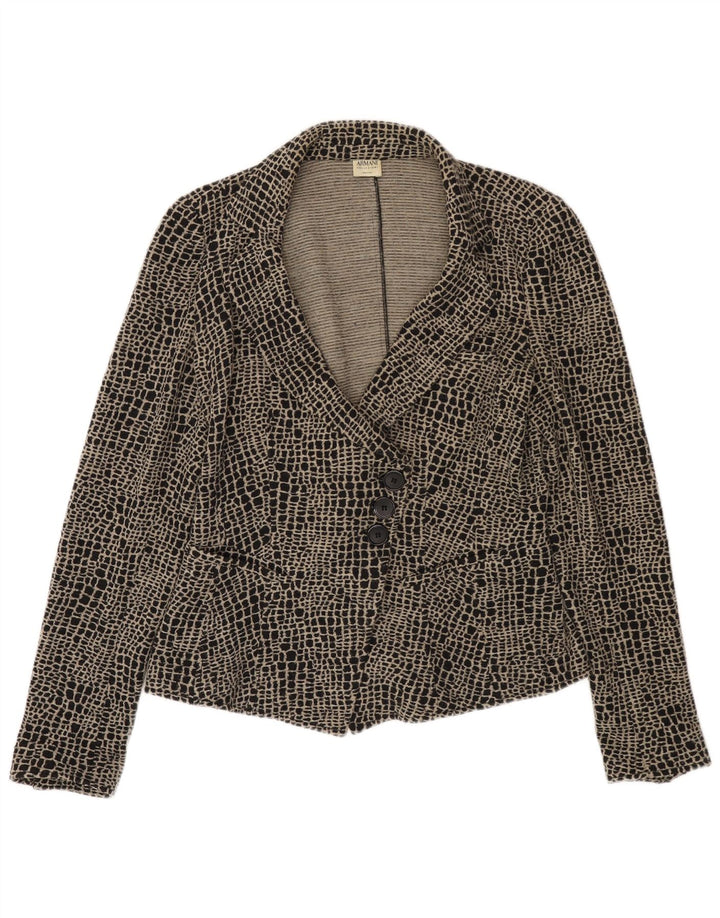 Armani Collezioni Chaqueta Blazer de Punto para Mujer Reino Unido 12 Mediana Lana Negra