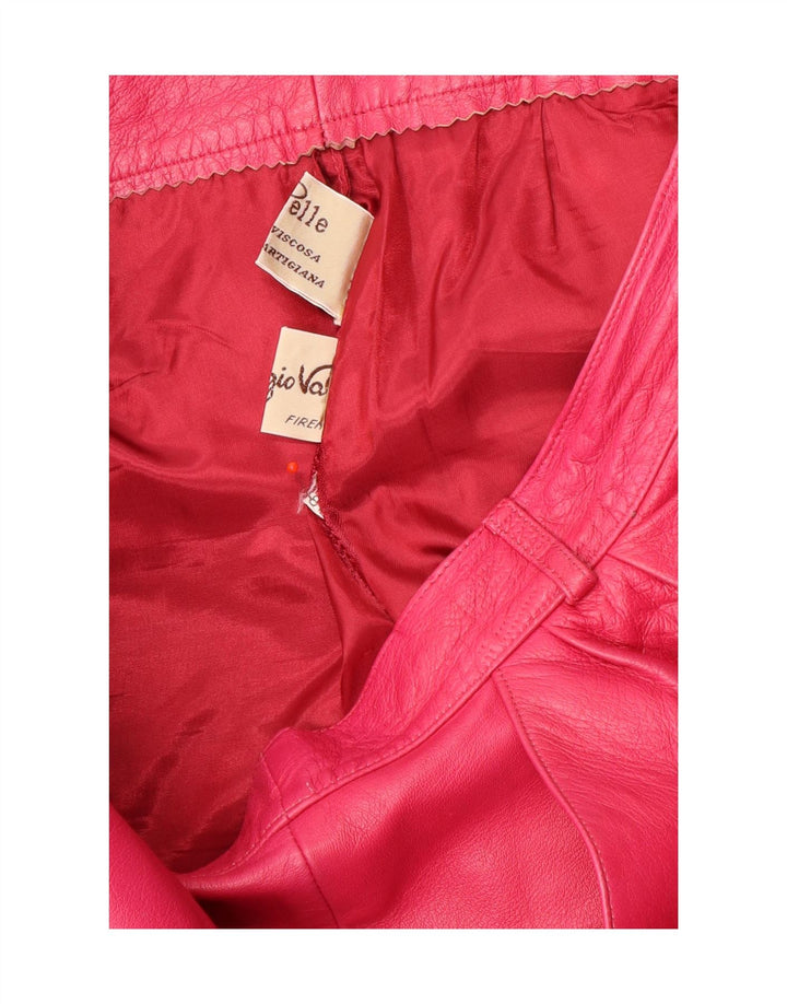 Falda de cuero vintage para mujer W30 cuero rosa medio