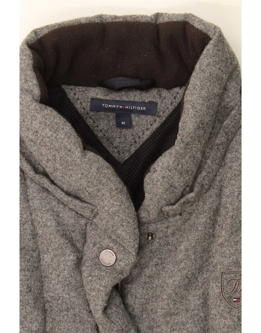 Tommy Hilfiger Chaleco acolchado para mujer UK 44 Lana gris medio