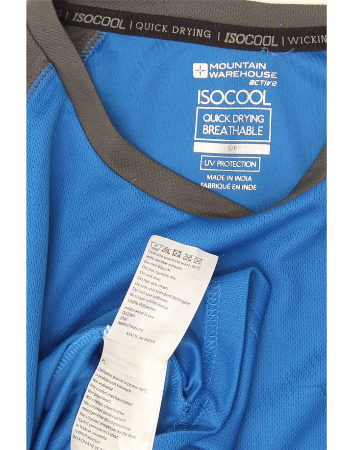 Mountain Warehouse Camiseta IsoCool para hombre de manga larga con bloques de color azul pequeño