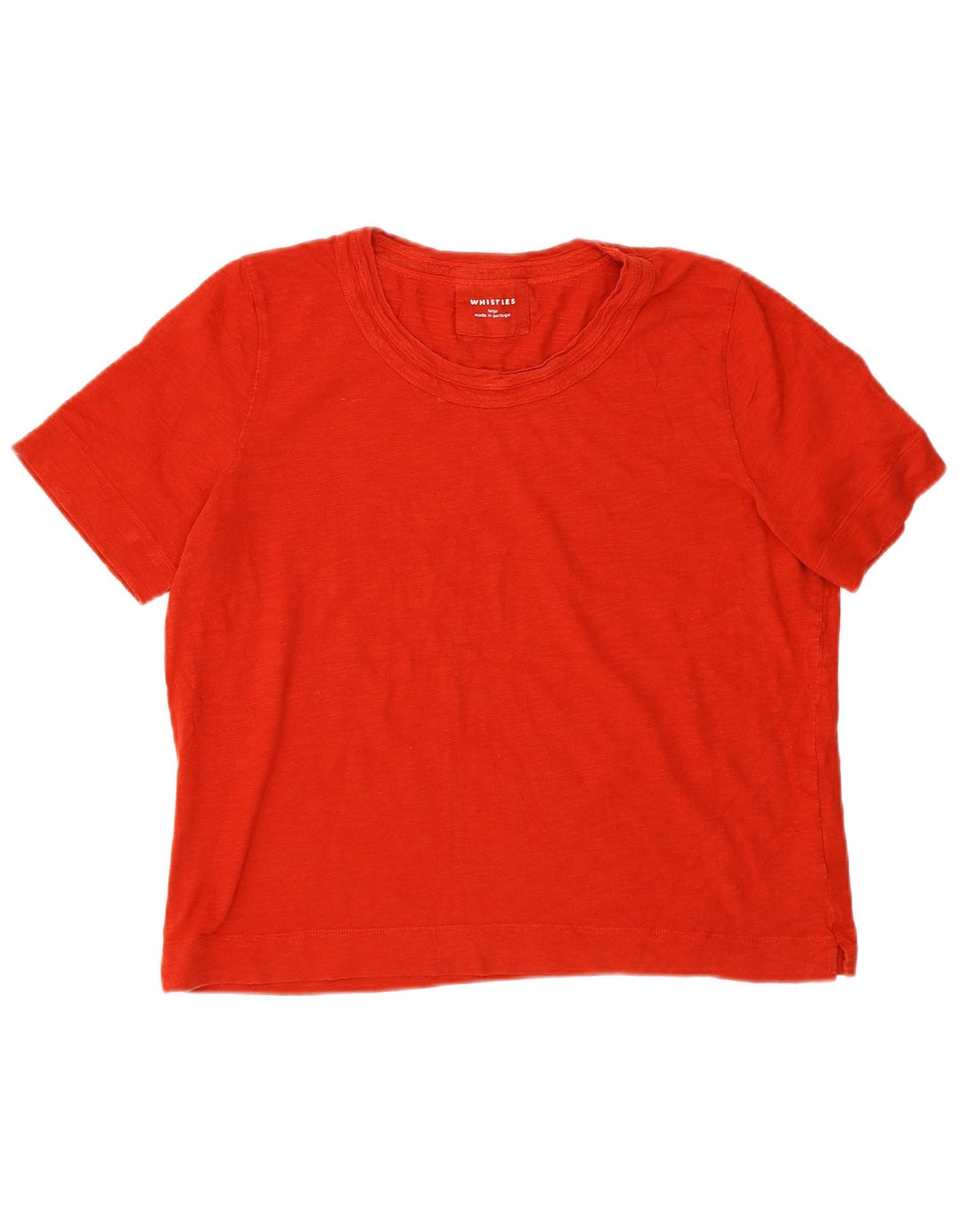 Whistle Camiseta corta para mujer Top UK 44 Grande Algodón rojo