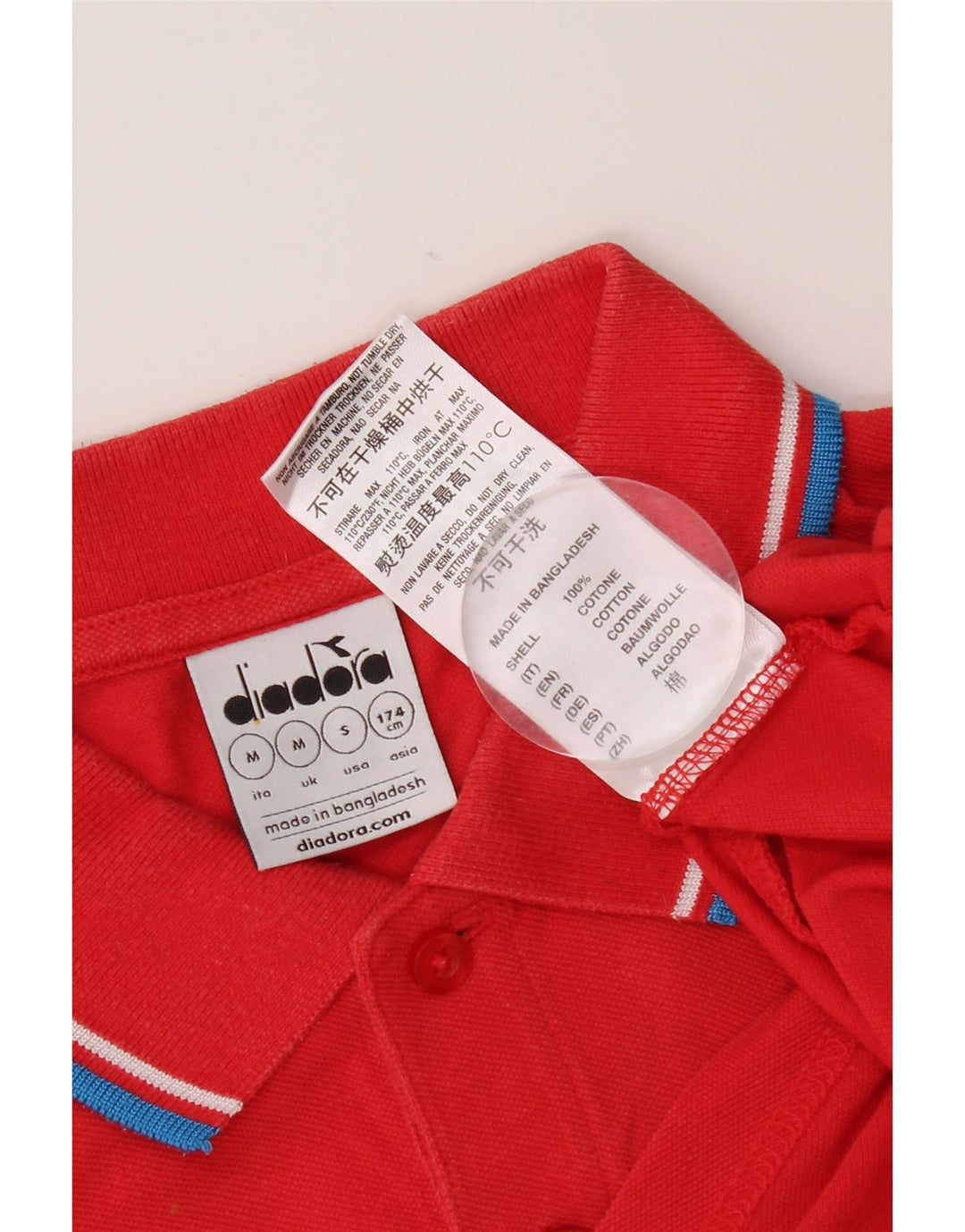 Polo Diadora Hombre Algodón Rojo Medio