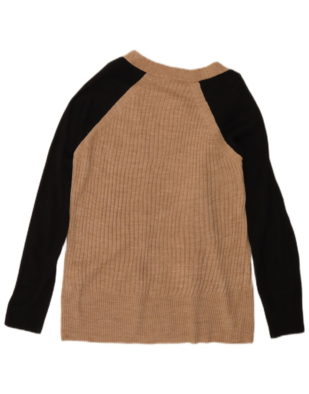 MARKS & SPENCER Suéter tipo cárdigan abierto para mujer UK 6 XS Beige Colorblock