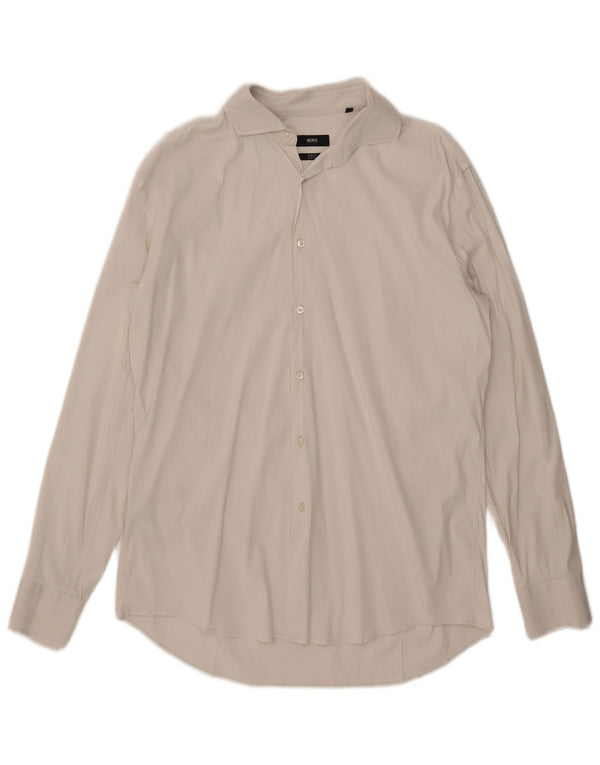 Camisa Hugo Boss Hombre Slim Fit Talla 43 17 XL Algodón Blanco