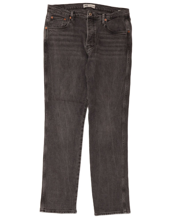 Zara Vaqueros Slim Mujer EU 44 XL W34 L31 Gris