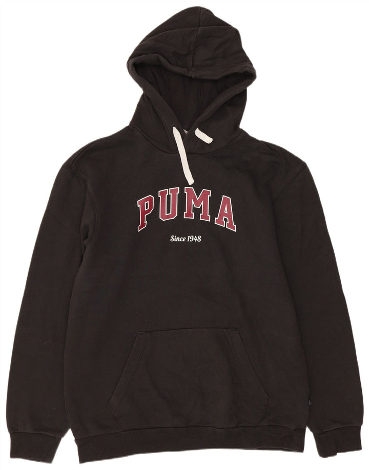 Puma Hombre Sudadera Con Capucha Gráfica Jersey De Algodón Negro Mediano