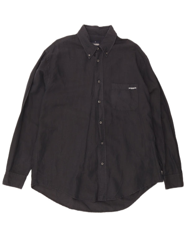 Camisa Hombre Trussardi 2XL Lino Negro