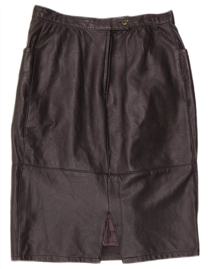 Falda de cuero vintage para mujer W26 cuero negro pequeño
