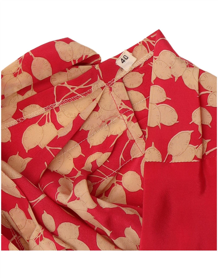 VINTAGE Vestido de vaina con lazo delantero para mujer EU 40 Medio Rojo Floral