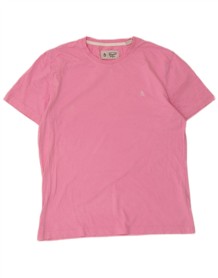 Penguin - Camiseta para hombre, talla grande, color rosa, algodón