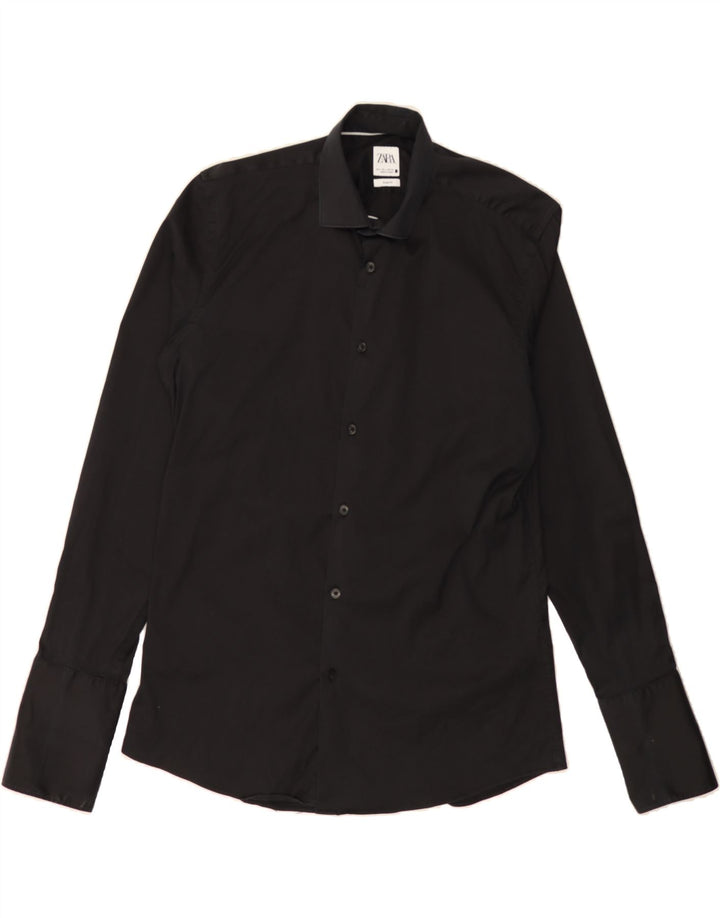 ZARA Mens Formal Shirt Large Black Cotton Vintage Zara and Second-Hand Zara from Messina Hembry 