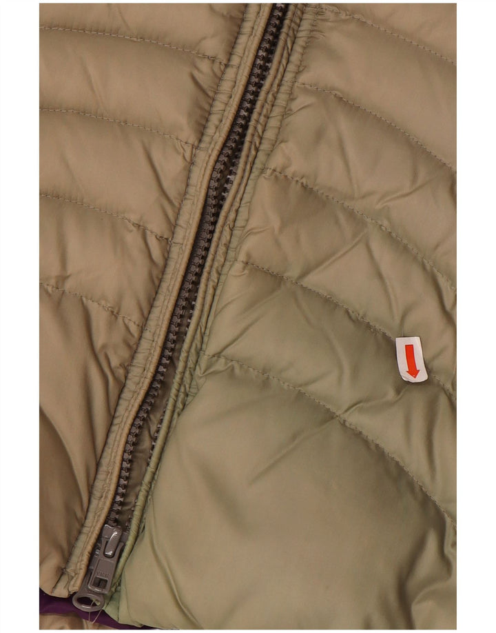 Blauer Chaqueta acolchada para mujer UK 10 Small Beige Nylon