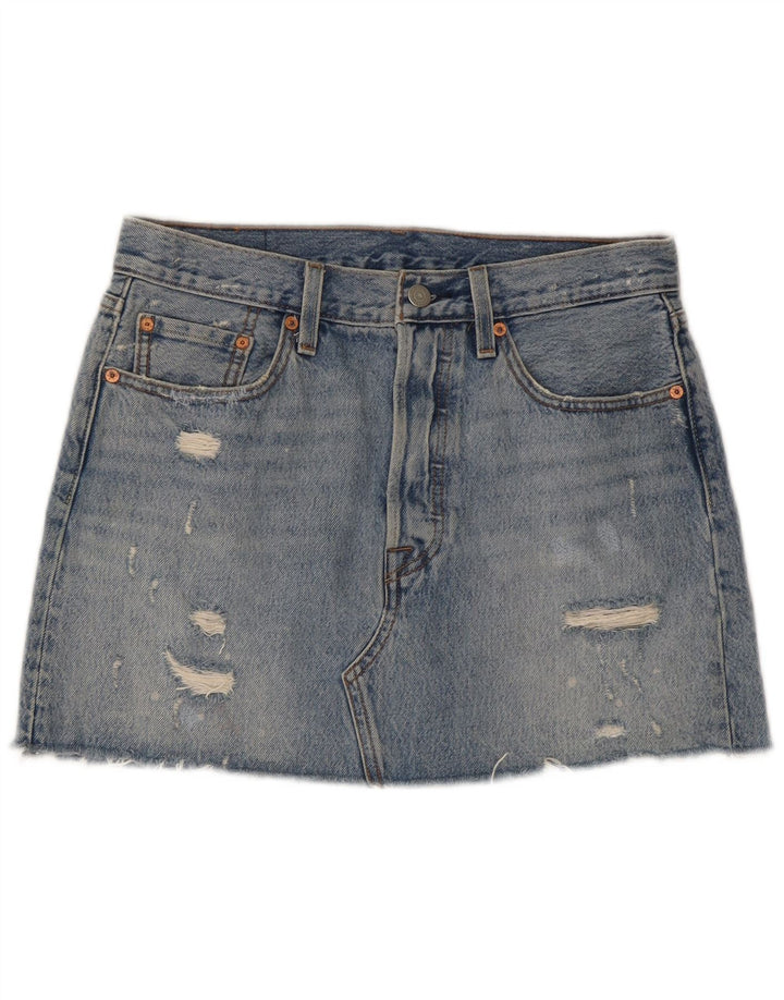 Minifalda vaquera desgastada W28 de algodón azul medio para mujer Levi's